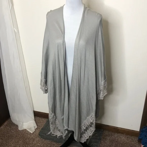 Lauren Conrad women’s long light grey Lacy shal cardigan - Picture 1 of 7